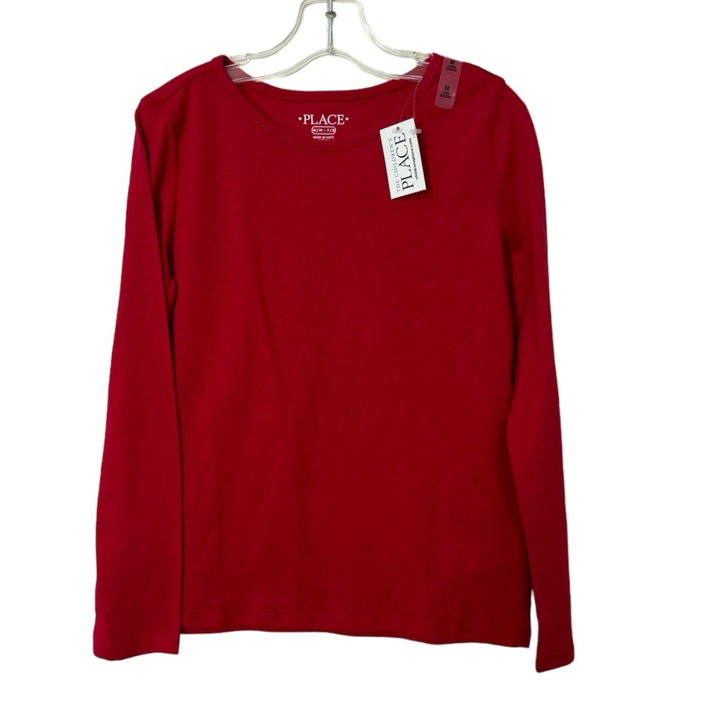 The Children’s Place Girls Size 7/8 Red Long Sleeve Shirt NWT